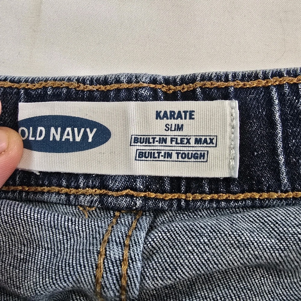 Old Navy Denim Shorts Boys Karate Slim Size 14/16 - Picture 6 of 8